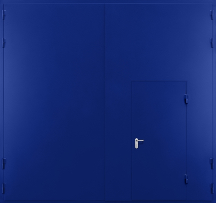Крупногабаритные противопожарные ворота EI 60 с калиткой (RAL 5002)